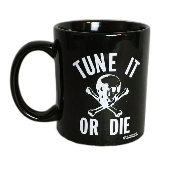 Tune It or Die Skull Crossbones Music Band Humor Coffee Mug Black - Picture 1 of 5